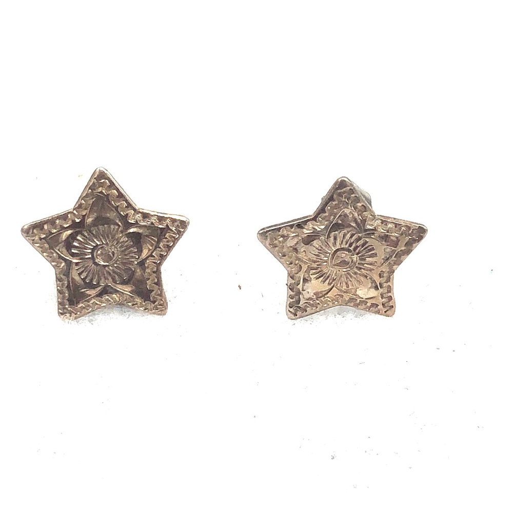 Earrings sterling silver stars with friction backs